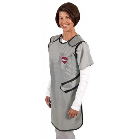 SHIELDING INTERNATIONAL Lead Apron, Adjust-A-Fit, Large, 24x36, Gray 103538-G